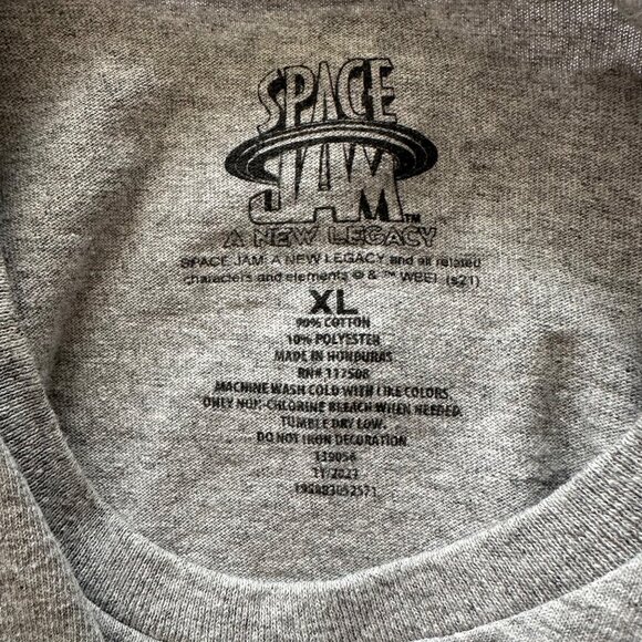 Space Jam Men's Gray Official Tune Squad Graphic T-Shirt SZ XL Short Sleeve - Picture 4 of 8
